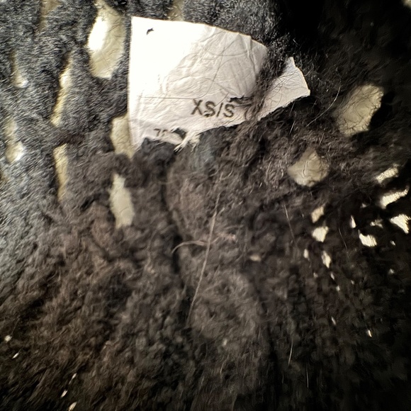 Simons Open Knit Mesh Crew Neck Sweater Black Women's Size XS/S - Picture 11 of 11